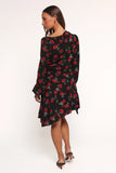 Mariska Long Sleeve Mini Dress Rose Print