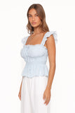 Melissa Peplum Top Pale Blue