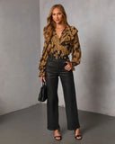 Maicie Paisley Mock Neck Top