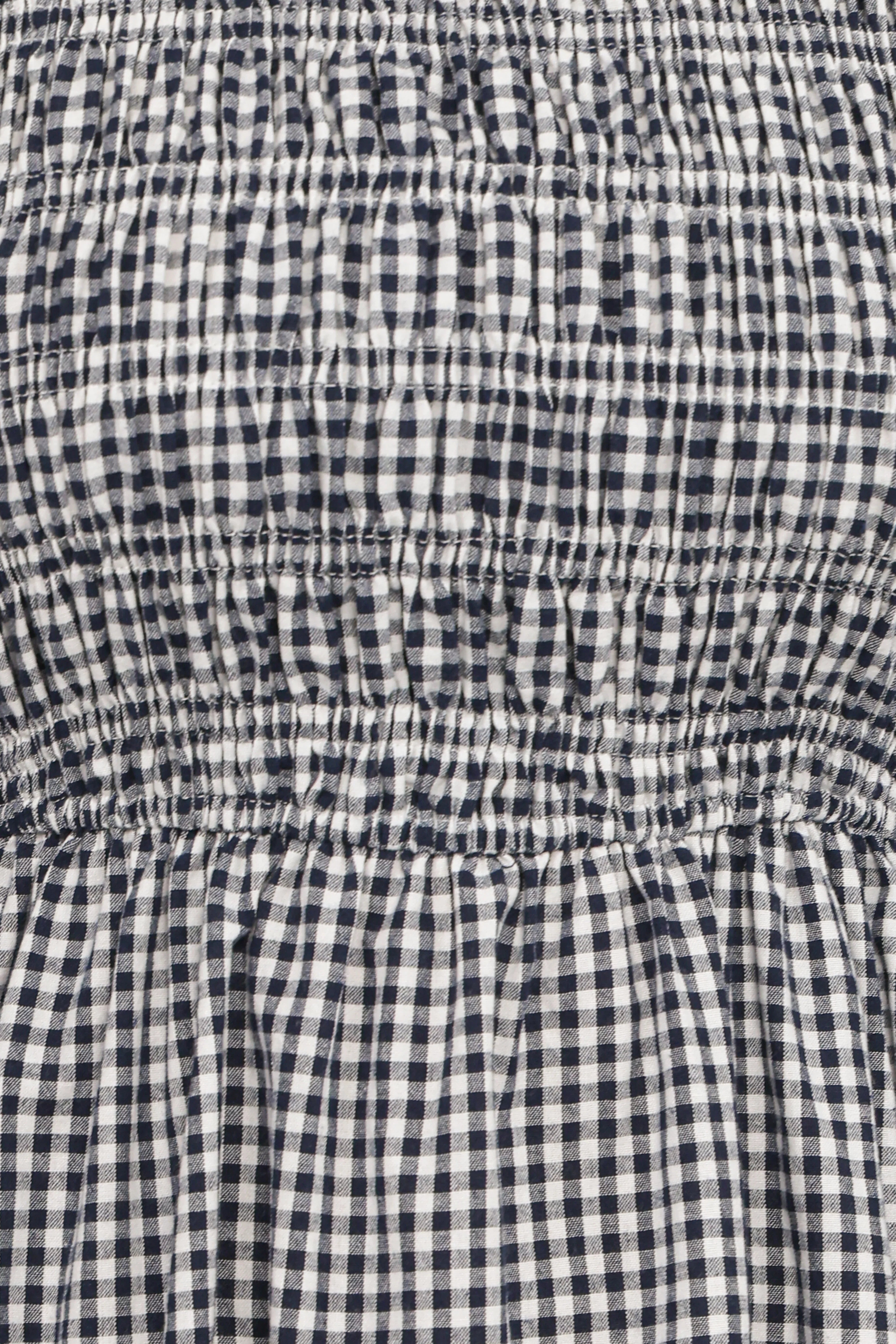Jessen Long Sleeve Mini Dress Navy Gingham