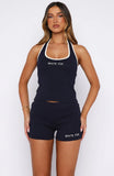 Doing My Best Ribbed Bike Shorts Navy