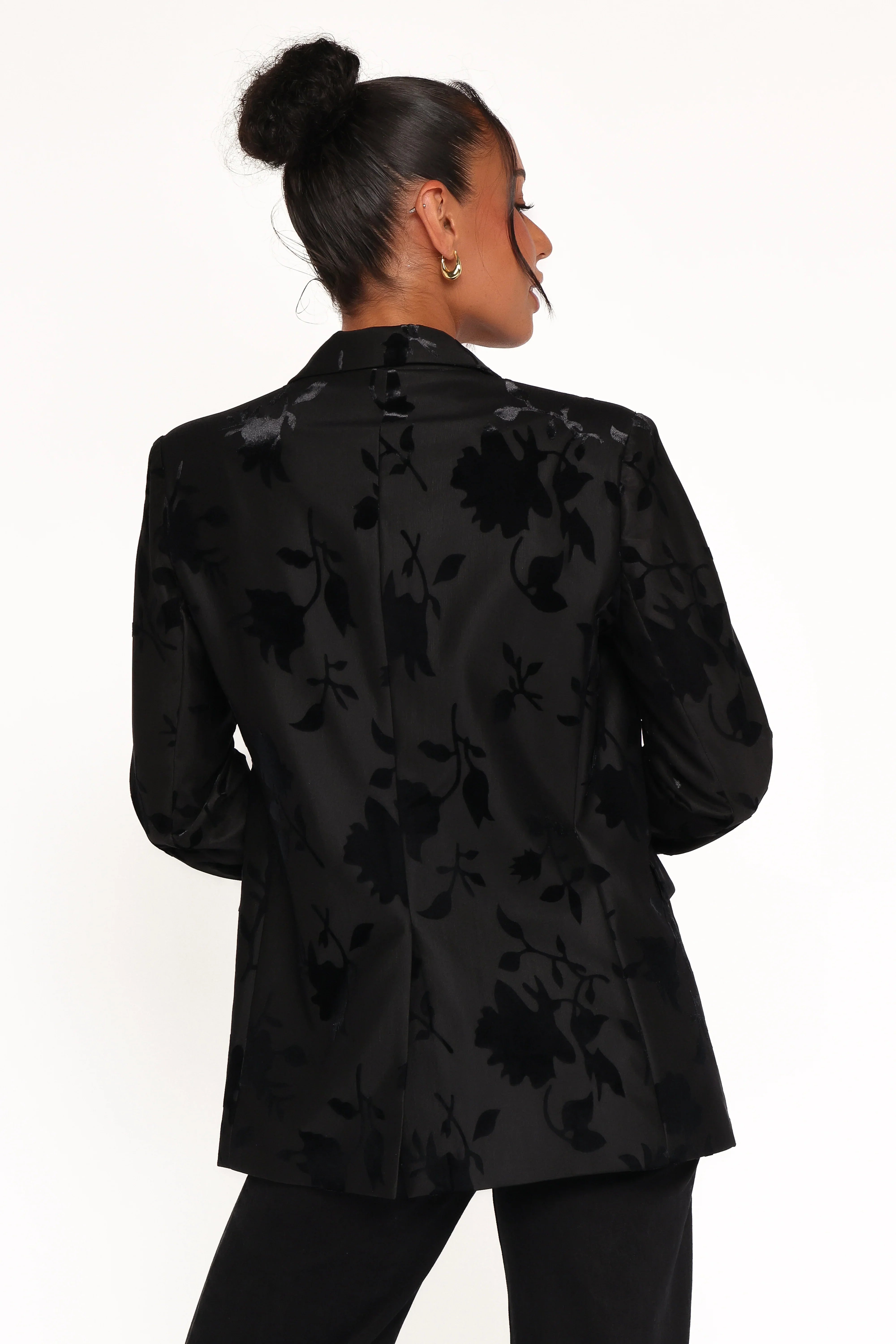 Ollie Burnout Blazer Black Velvet