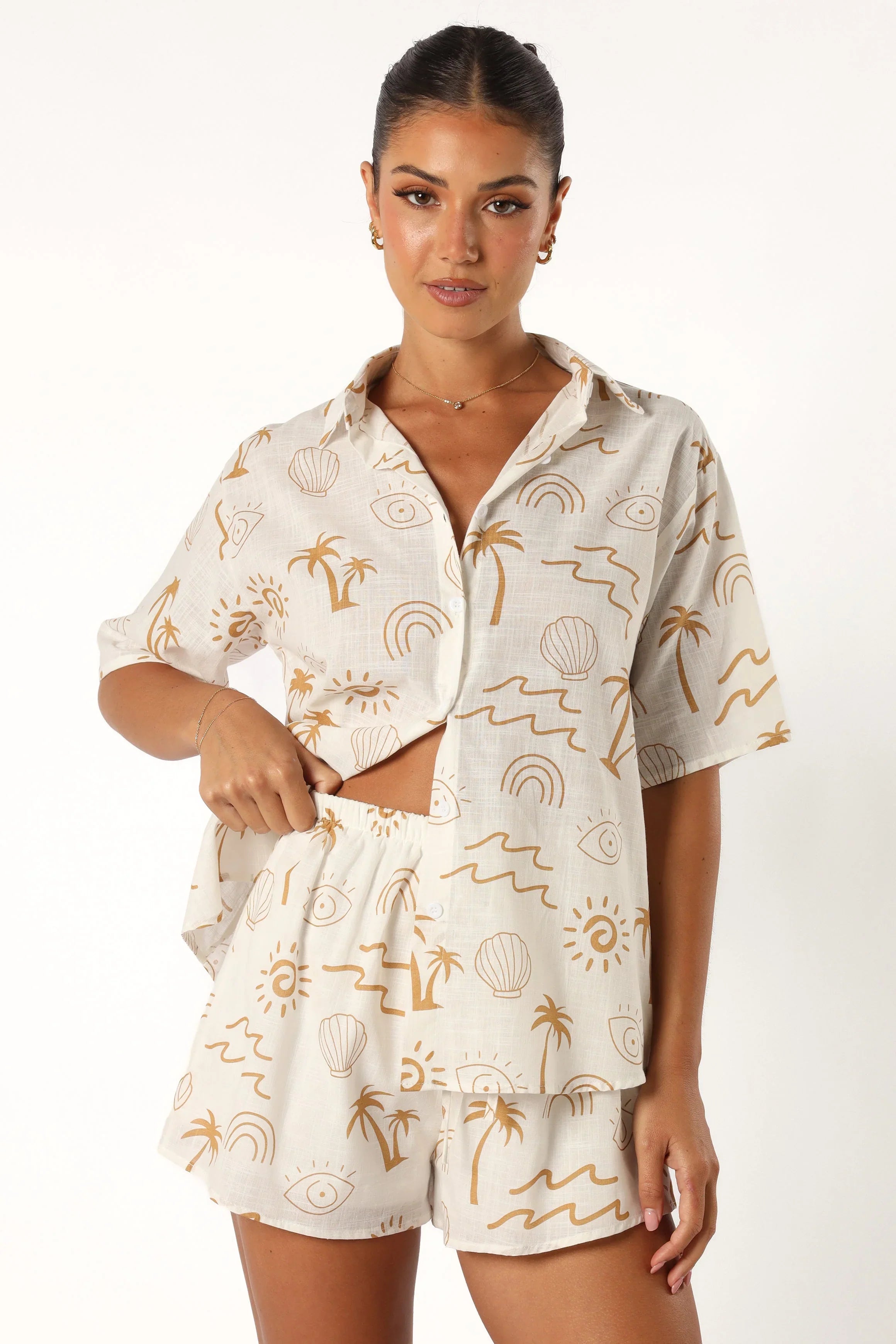 Tally Short Set White Beige