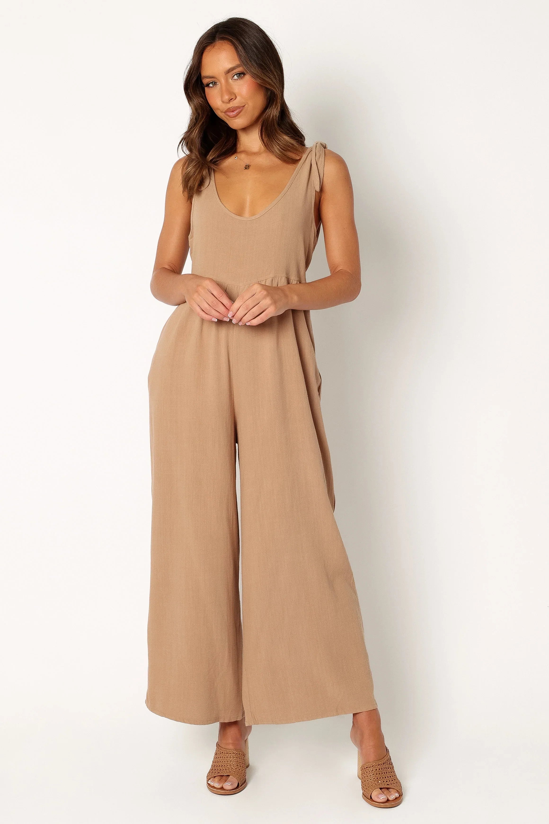 Ayla Linen Jumpsuit Mocha