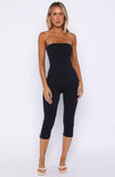 Pocket Rocket Capri Jumpsuit Navy Blue Stripe