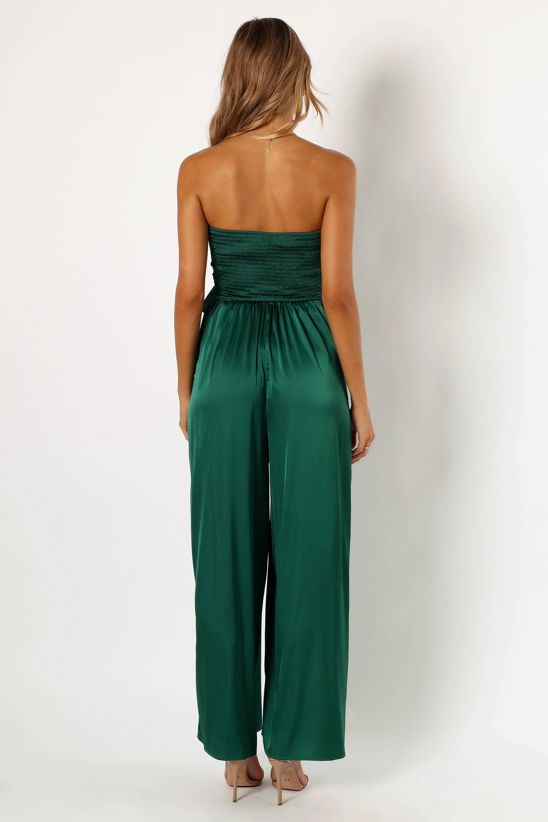 Tanya Strapless Jumpsuit Emerald