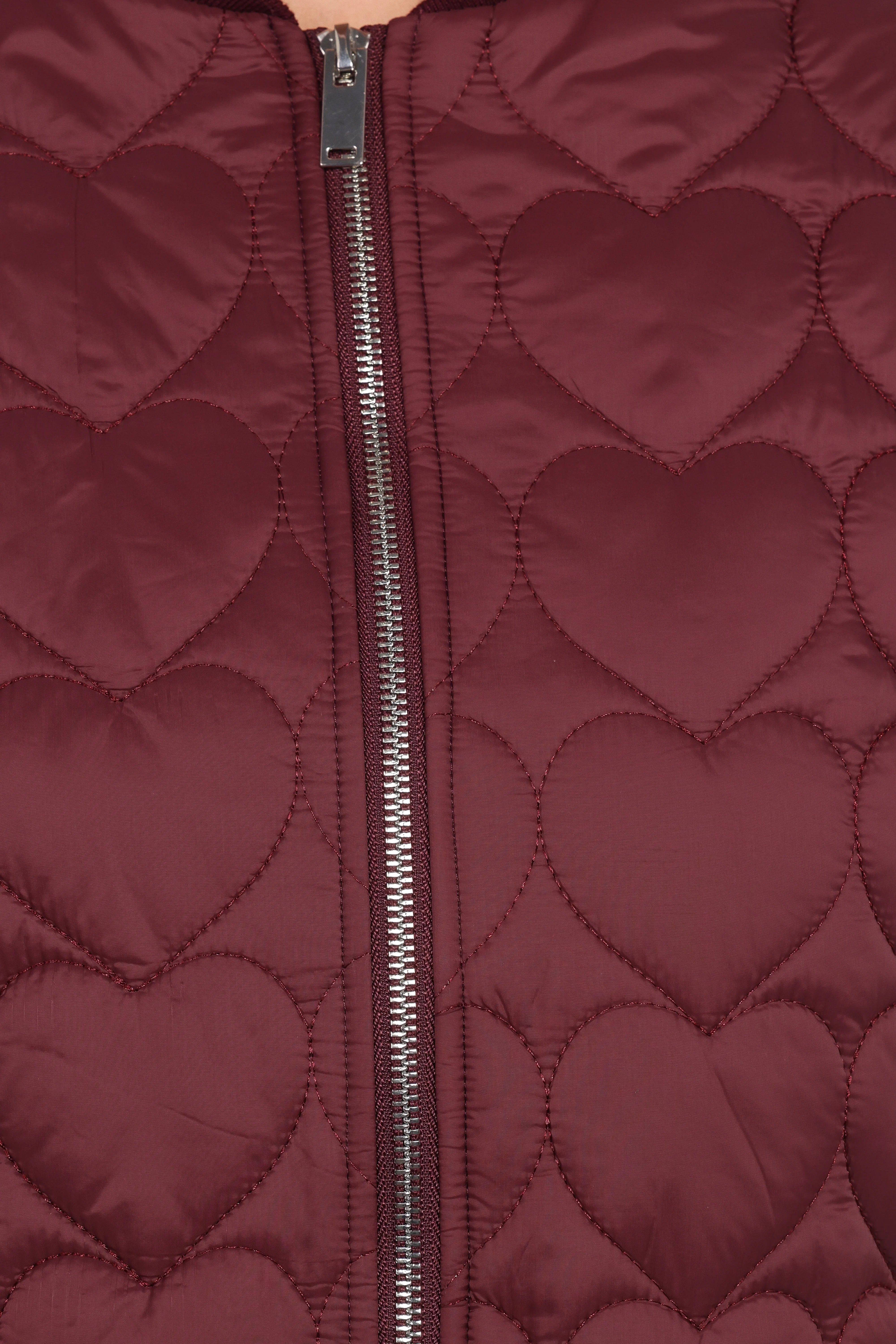 Genevieve Quilted Bomber Cherry