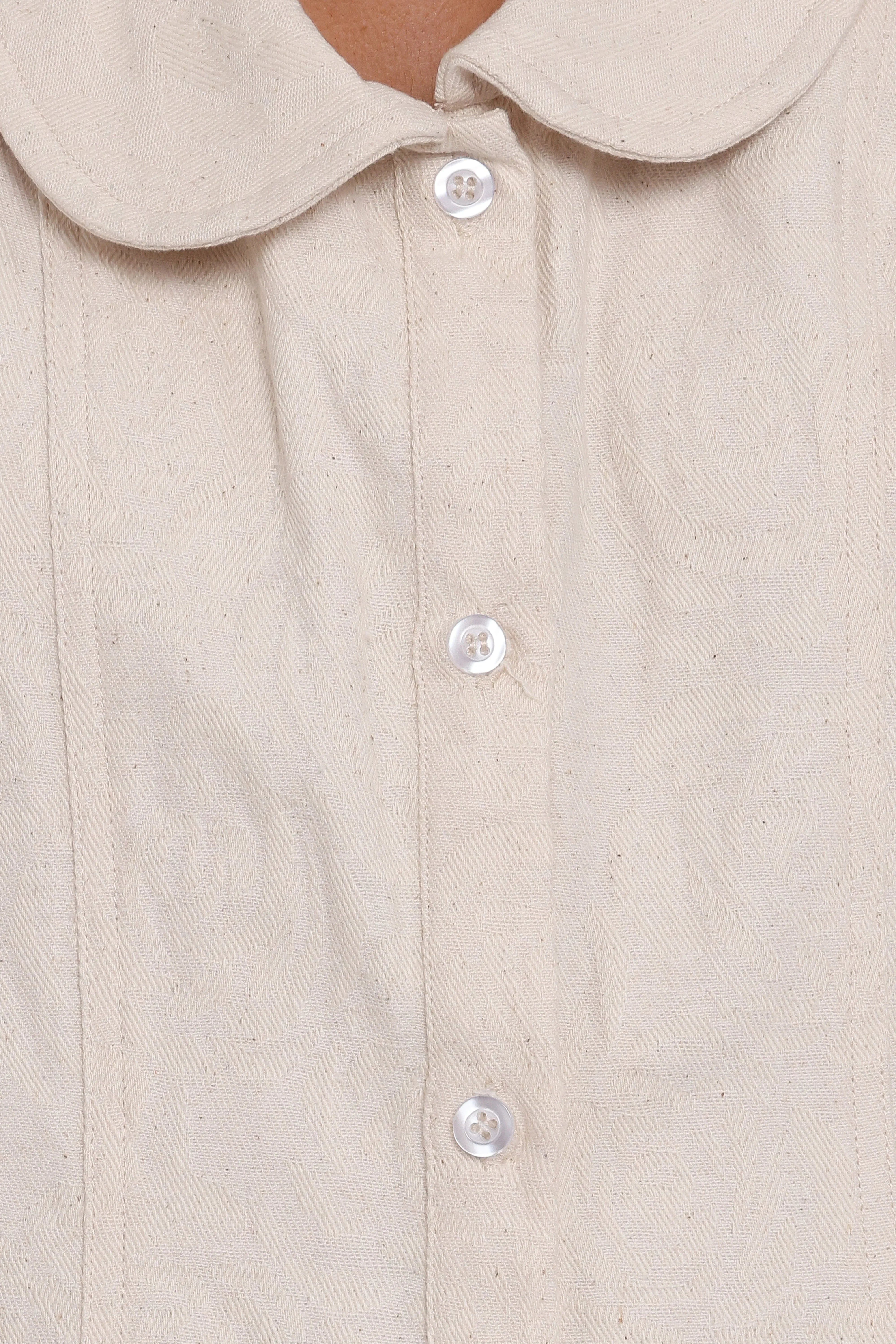 Lavina Collared Romper Cream