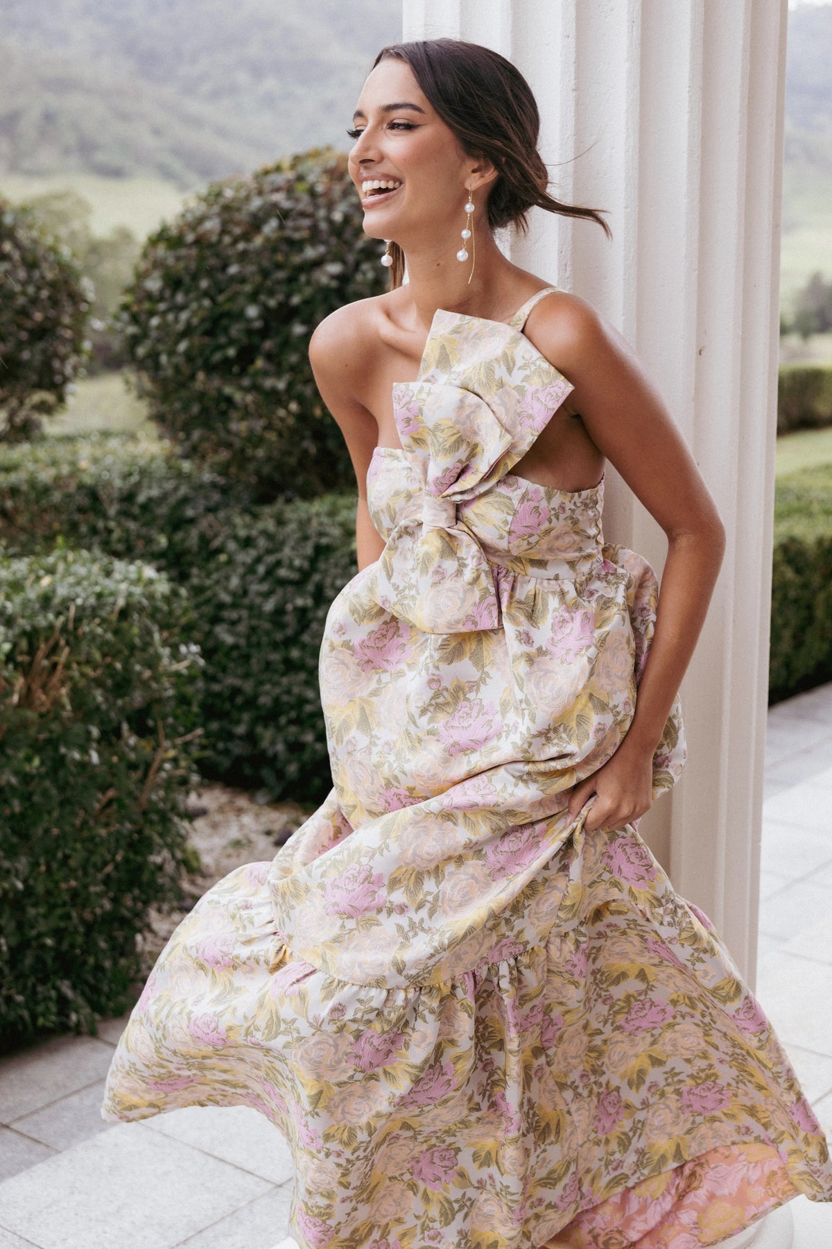 Betina Bow Front Maxi Dress Multi Floral