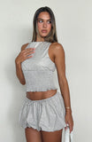 Runaway Heart Top Beige Check