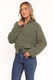 Kourtney Zip Cardigan Olive