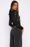 Last Time I Needed You Lace Top Black