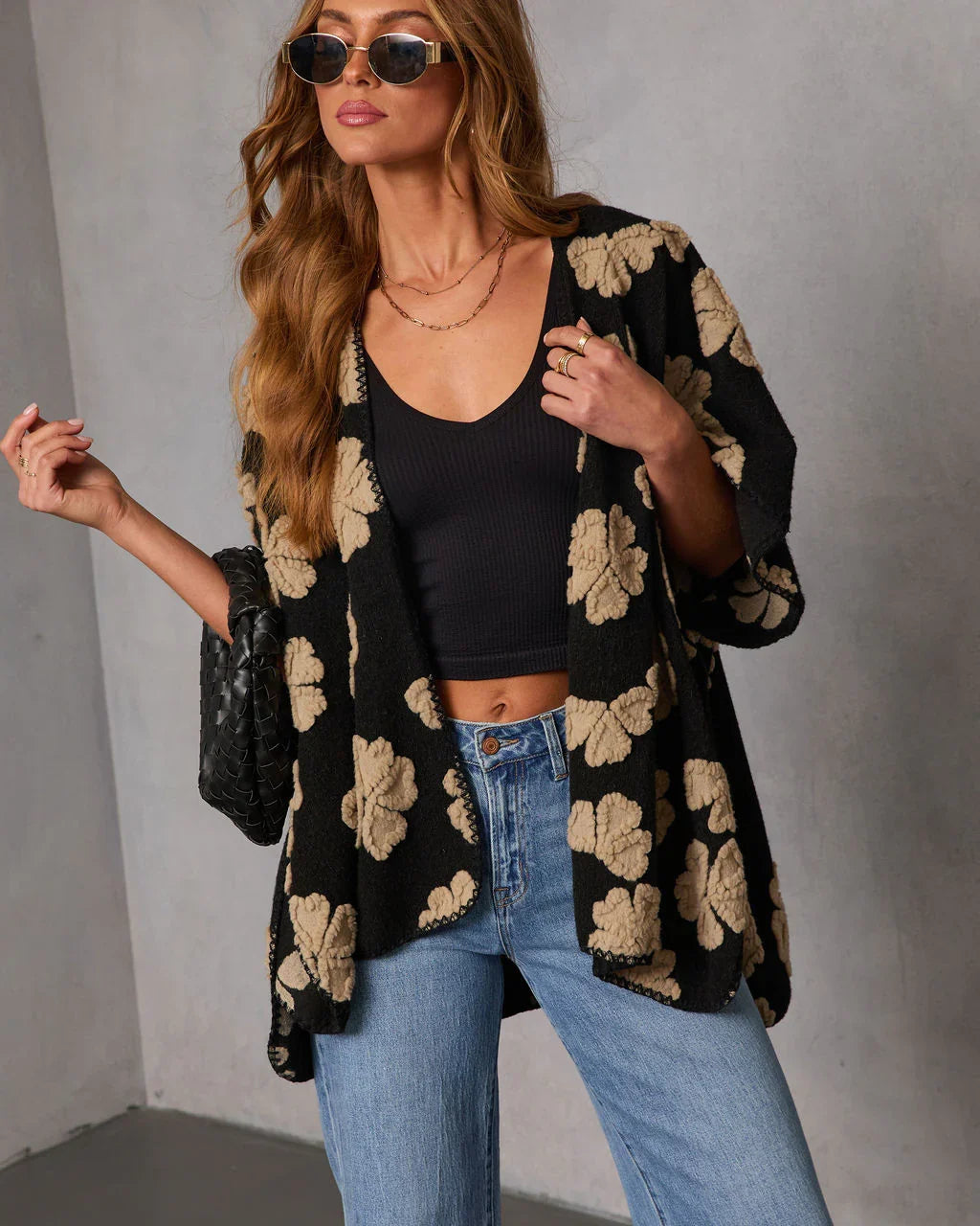 Saldana Printed Oversized Cardigan