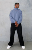 Core Classic Zip Front Sweater Ocean