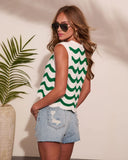 Island Ease Knit Chevron Print Tank Top