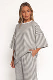 Wilda Oversized Tee White Black Stripe