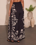 Korinna Floral Print Drawstring Wide Leg Pants