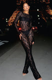Major Attitude Lace Jumpsuit Black