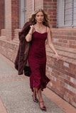 Lorde Midi Dress Burgundy Lace