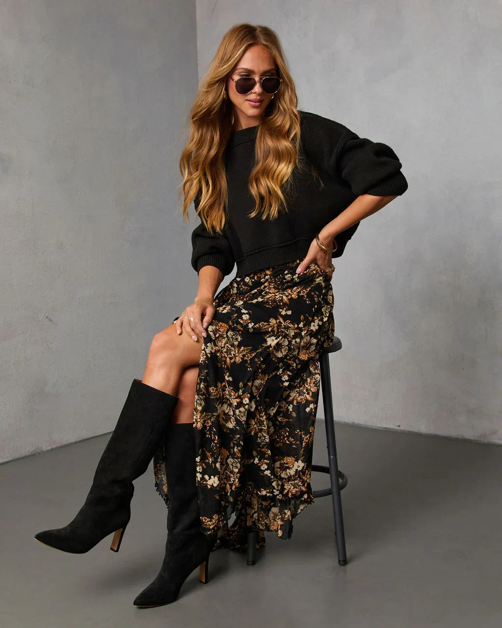 Autumn Fern Printed Midi Skirt
