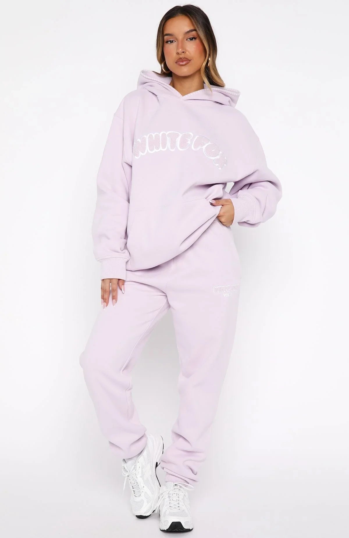 Vol 1 Front Graphic Oversized Hoodie Lilac