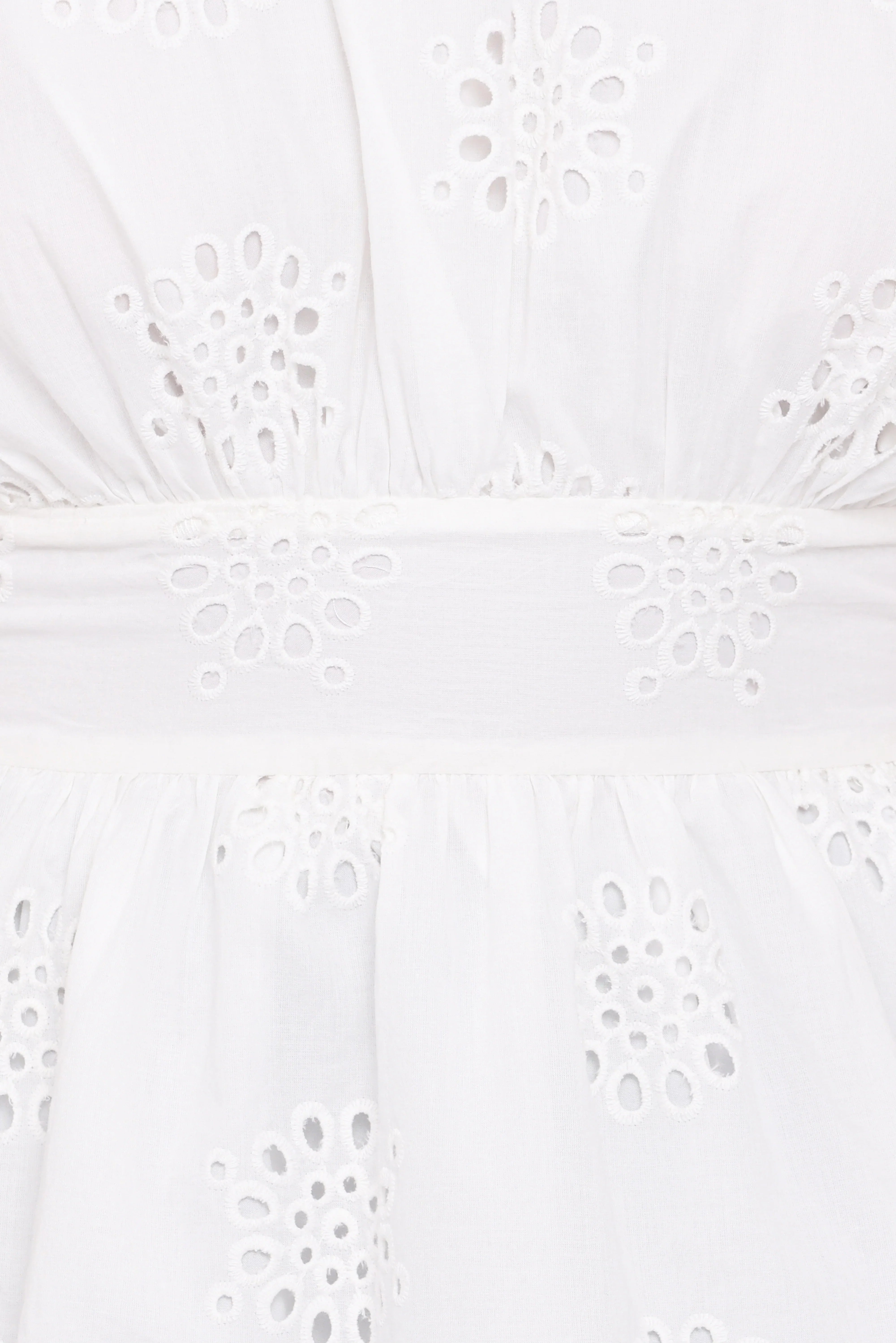Carmel Tie Back Tunic Top White Embroidery