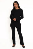 Silvie Long Sleeve Knitted Set Black