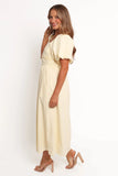 Clo Puff Sleeve Midi Dress Yellow