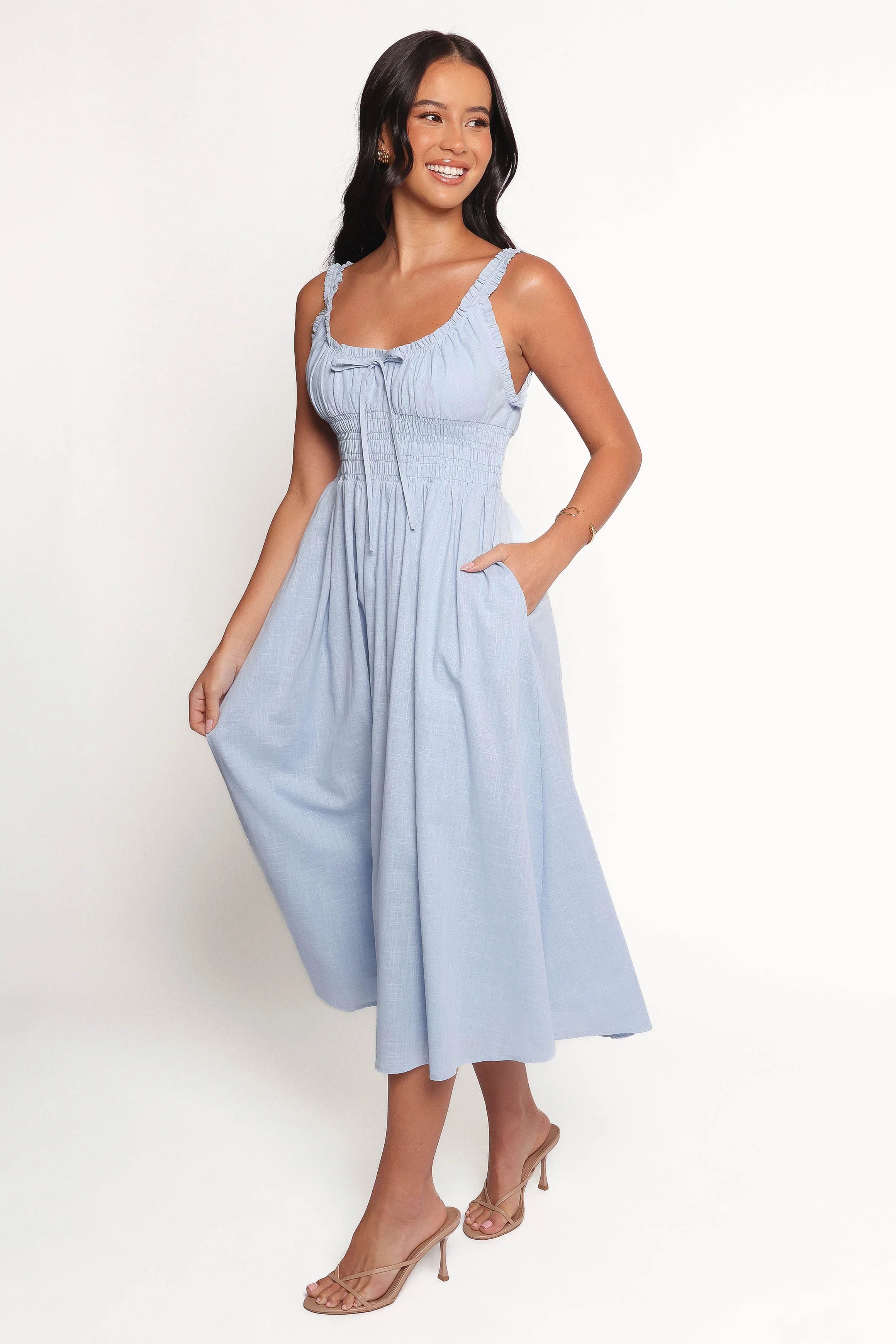 Auguste Midi Dress Pale Blue