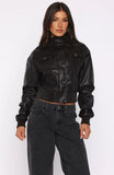 Shes Sassy PU Jacket Coffee