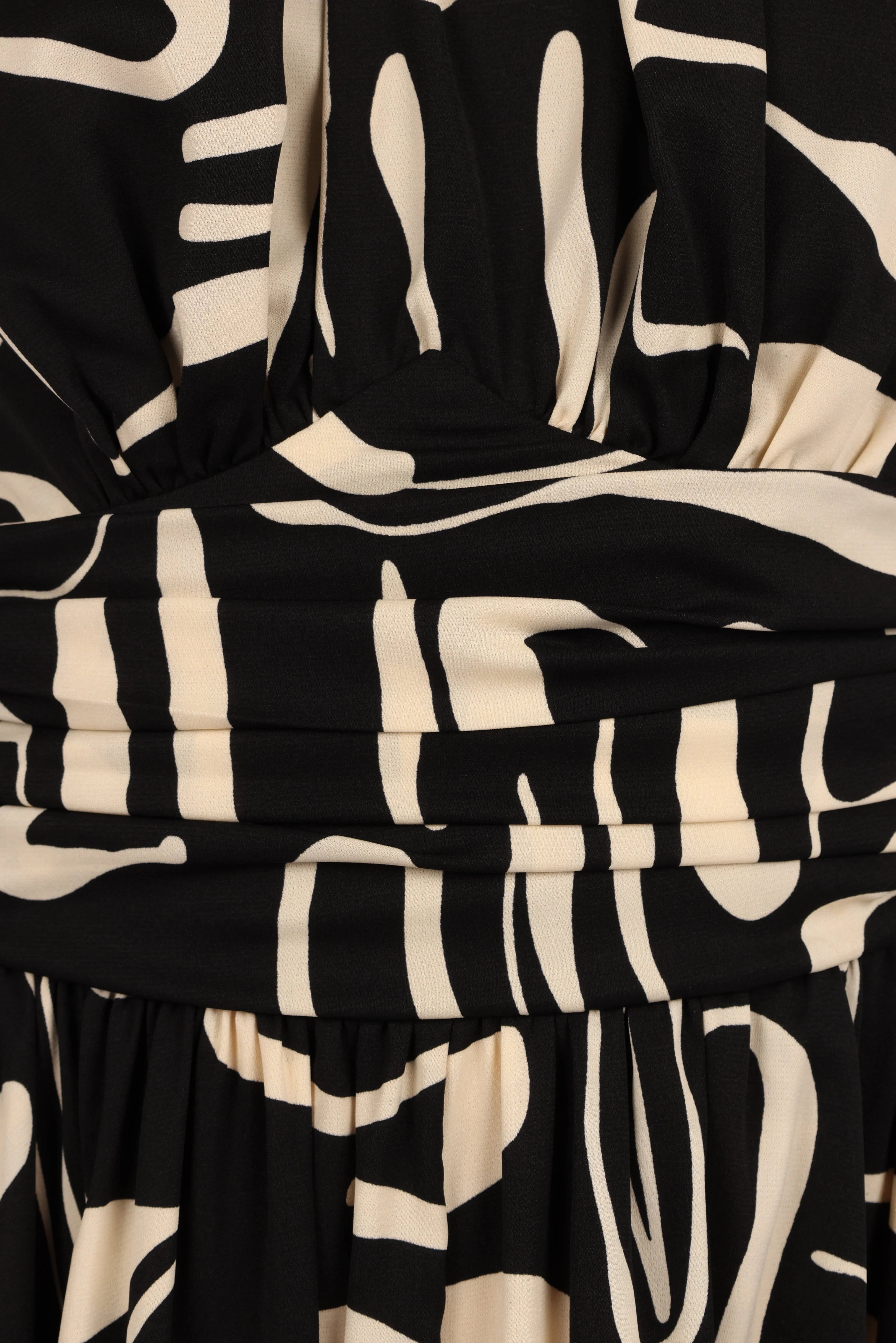 Jennifer Halterneck Maxi Dress Black White