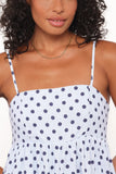 Quinley Romper Blue Polka Dot