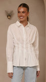 Riley Long Sleeve Top White