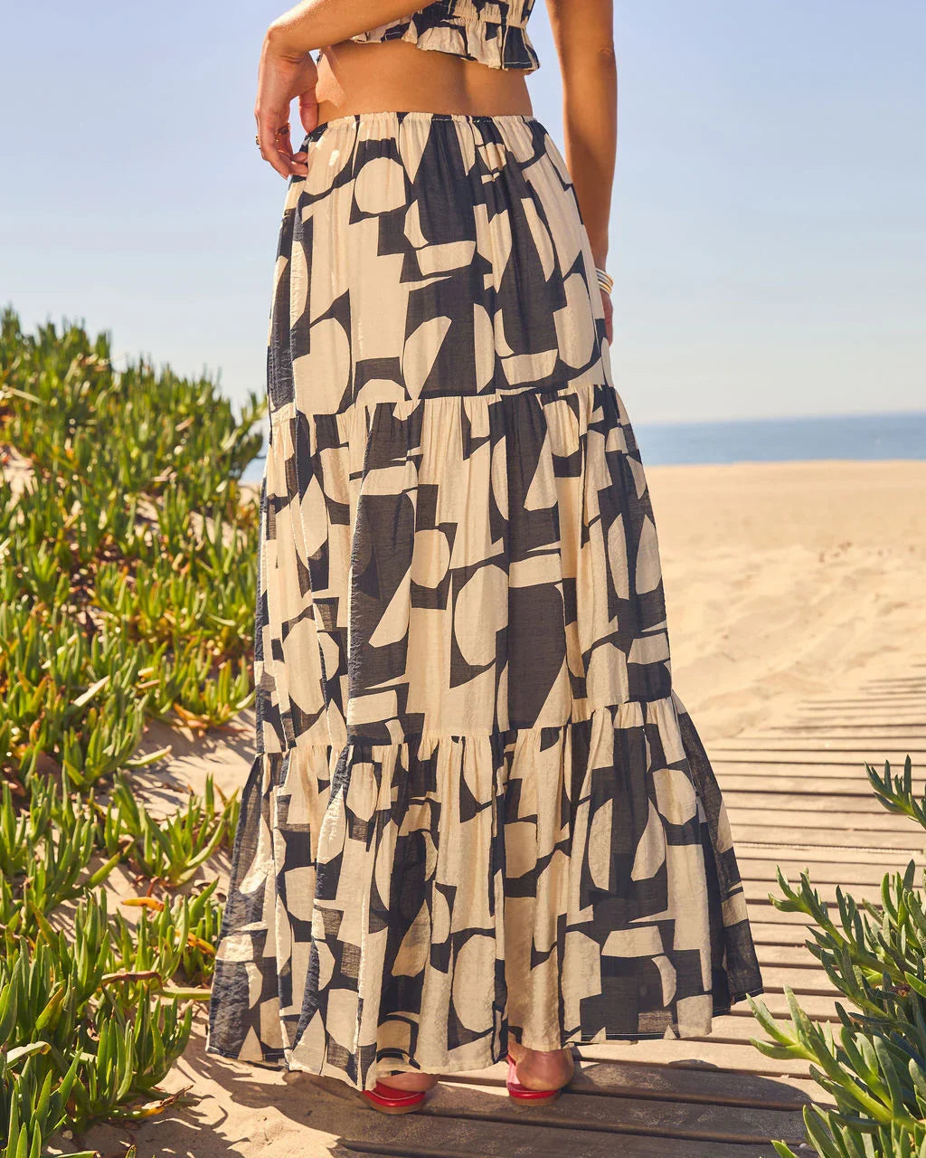 Weekend Wanderer Abstract Print Maxi Skirt