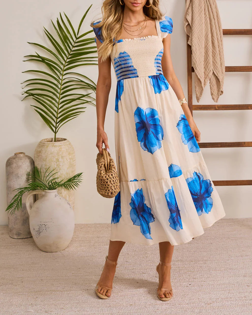 Glow Mode Floral Midi Dress