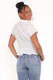 Ione Peplum Shirt White