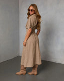 Backroad Blues Gingham Midi Shirt Dress