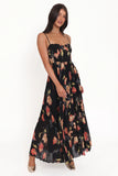 Achanti Pleated Maxi Dress Black Multi