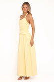 Emalia Halter Maxi Dress Pale Yellow