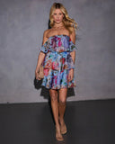 Eloisa Tiered Strapless Floral Mini Dress