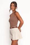Ari Ribbed Tank Mocha