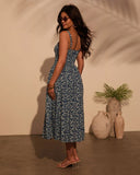 Vivvie Floral A Line Midi Dress