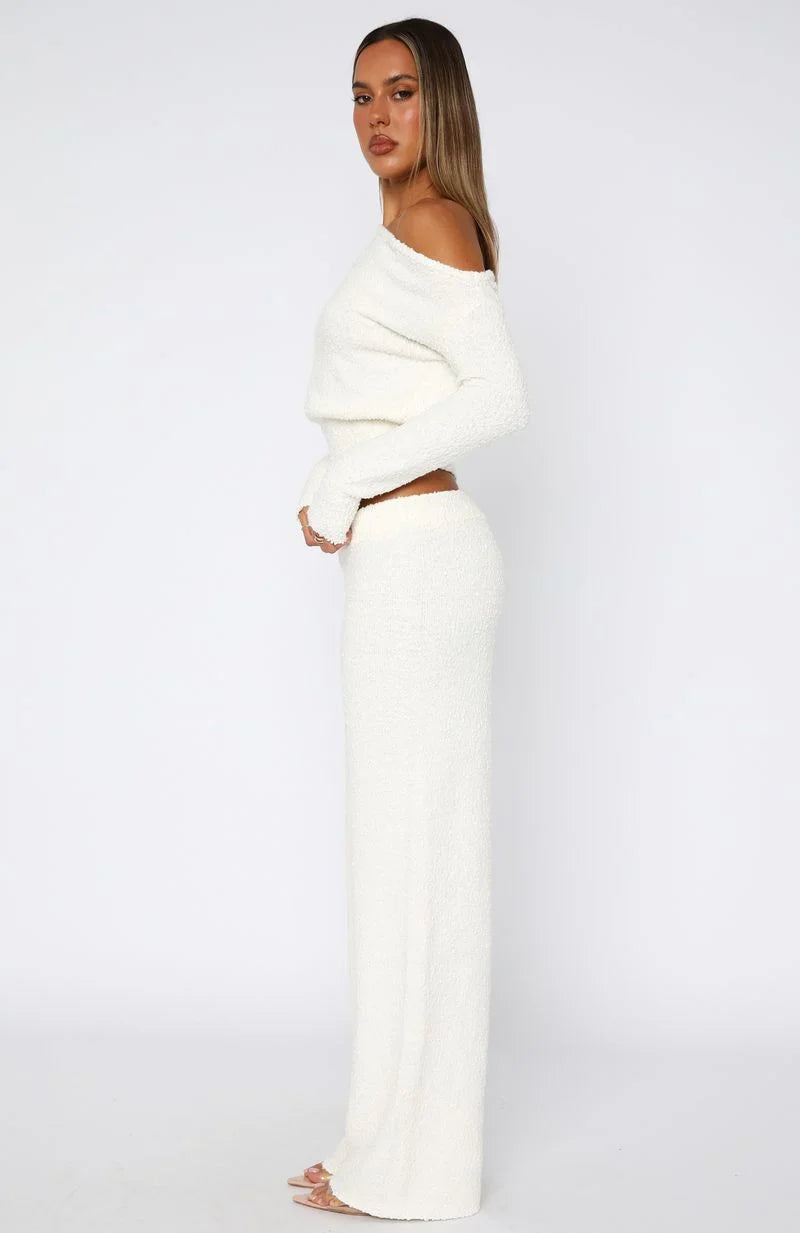 Please Be Mine Knit Pants Off White