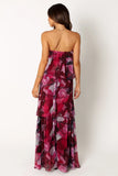 Bloom Strapless Maxi Dress Purple Floral