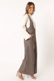Jackson Jumpsuit Tan Houndstooth
