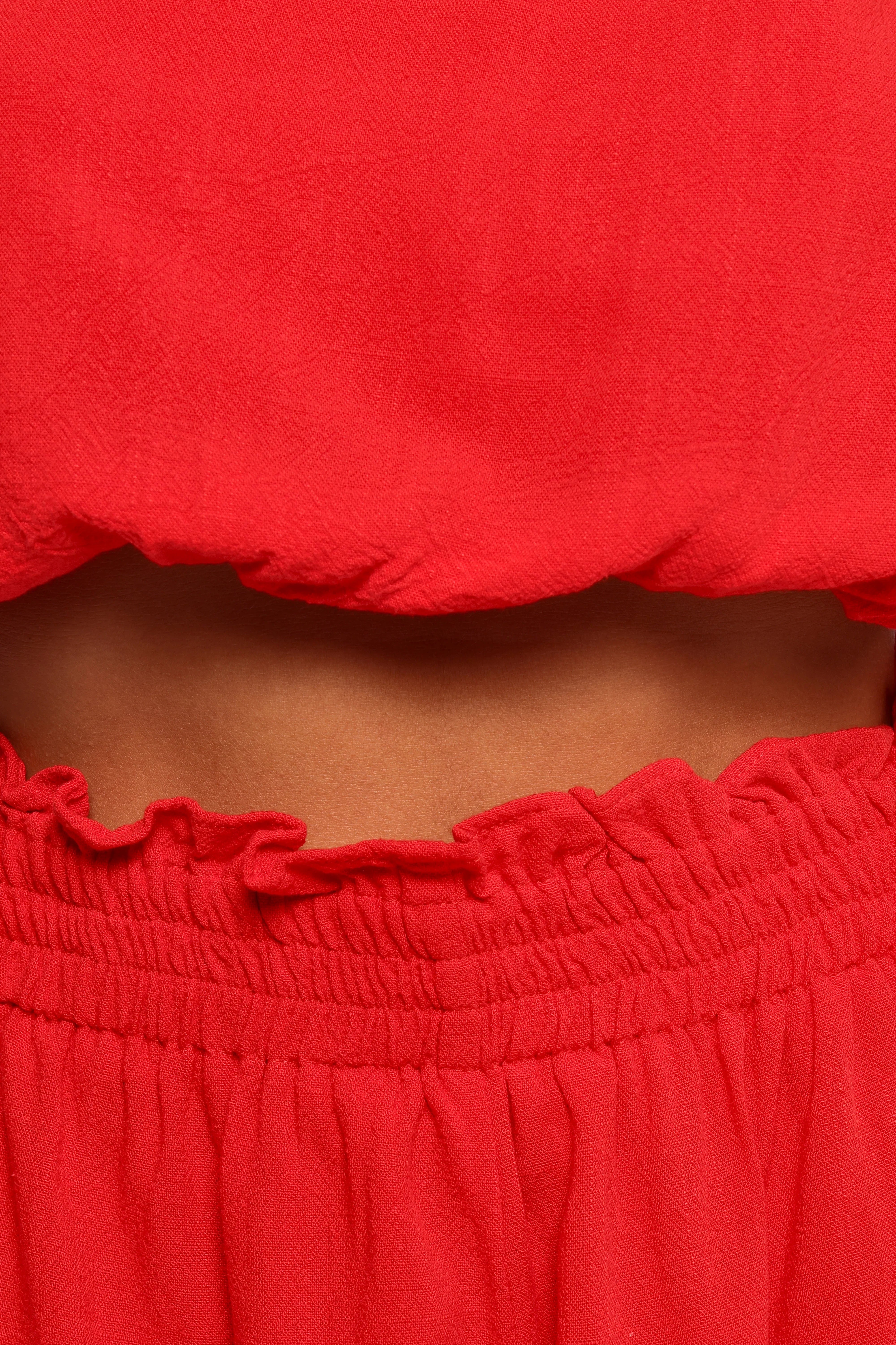 Sally Top Short Set Red