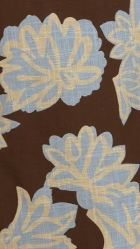 Calliope Strapless Top and Shorts Set Brown Blue Floral