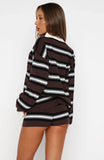 Its Ok Im Ok Knit Sweater Chestnut Stripe