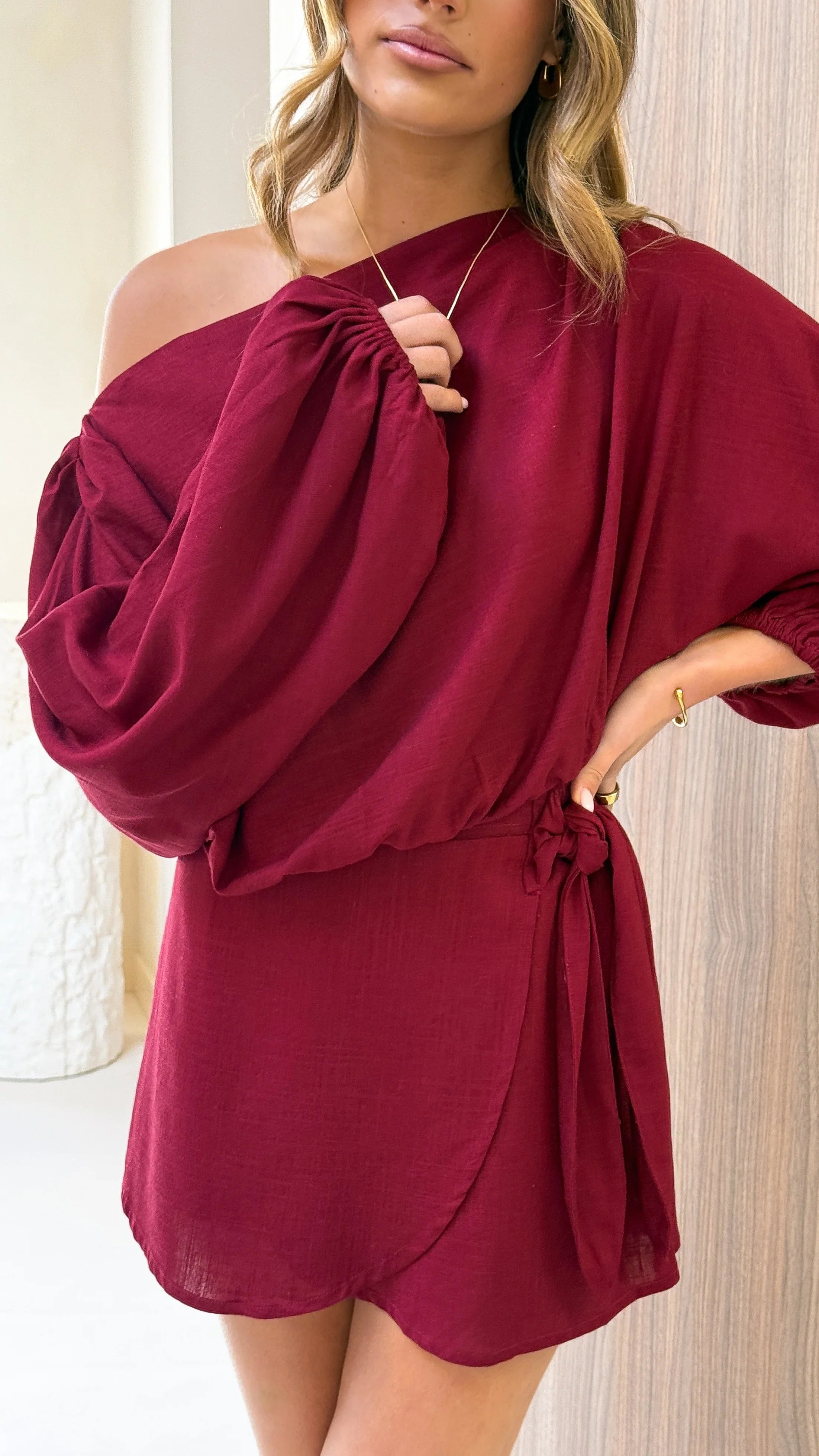 Fletcher Wrap Skort Burgundy
