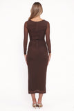 Honor Midi Dress Chocolate